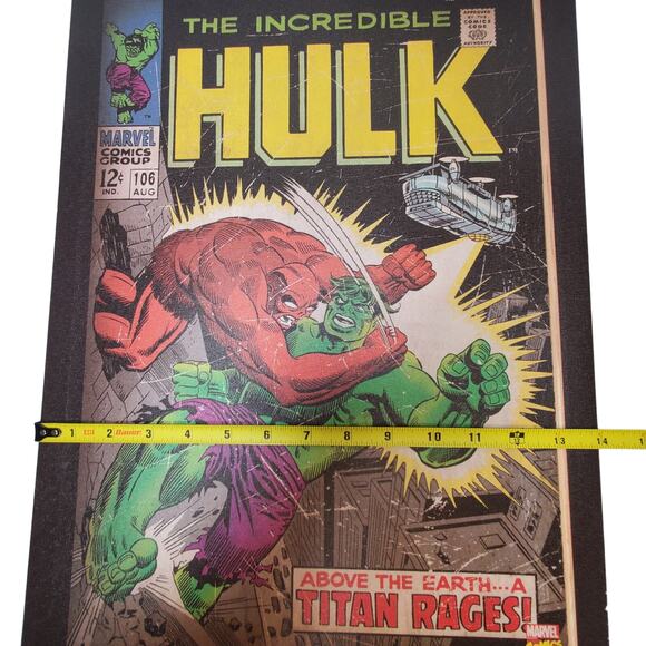 Artissimo Marvel Incredible Hulk Comic Cover Canvas Wall Art 18" x 14" Decor - Picture 6 of 7